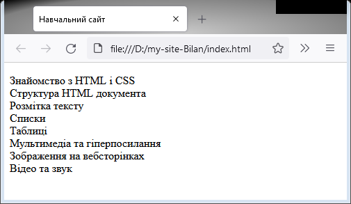 маркований список зі скинутими стилями